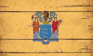 New Jersey State Flag Wooden